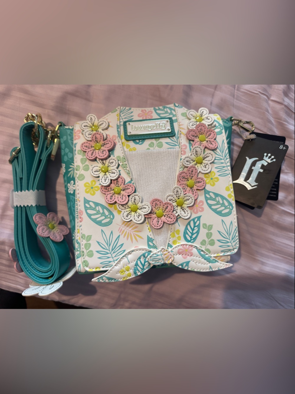 NWT Loungefly Tropical Shirt Lei Crossbody Bag